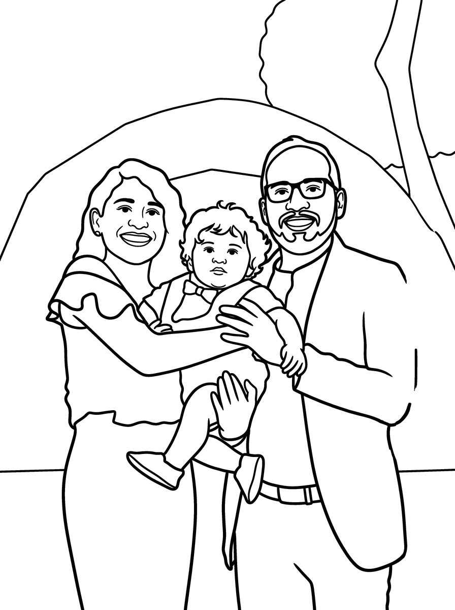 Page de coloriage : Le décor devient de grands aplats à colorier